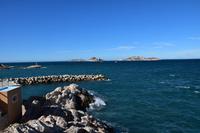041 Marseille, Blick vom Orient-Tor zu den Inseln mit Chateau d'If