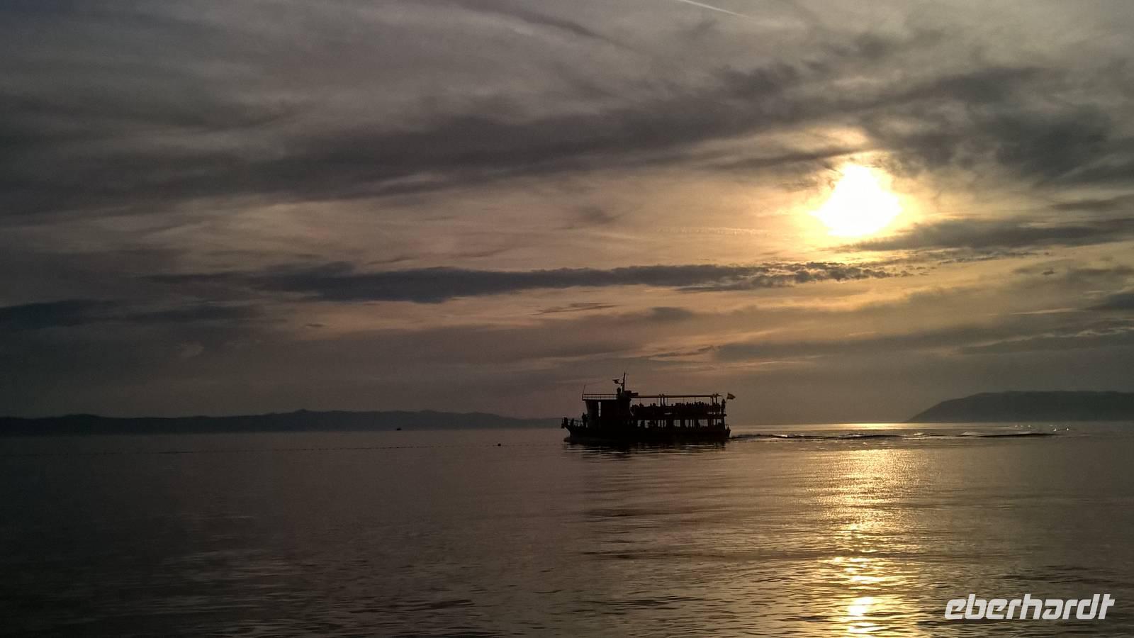 Unsere Aussicht vom Strand des Hotels am Abend