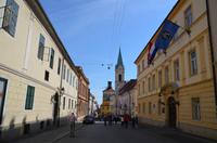 023 Zagreb, Blick vom Rathaus zum Stadtturm