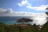 276 Montenegro, reizvolle Küste bei Budva mit der Insel Sveti Stephan