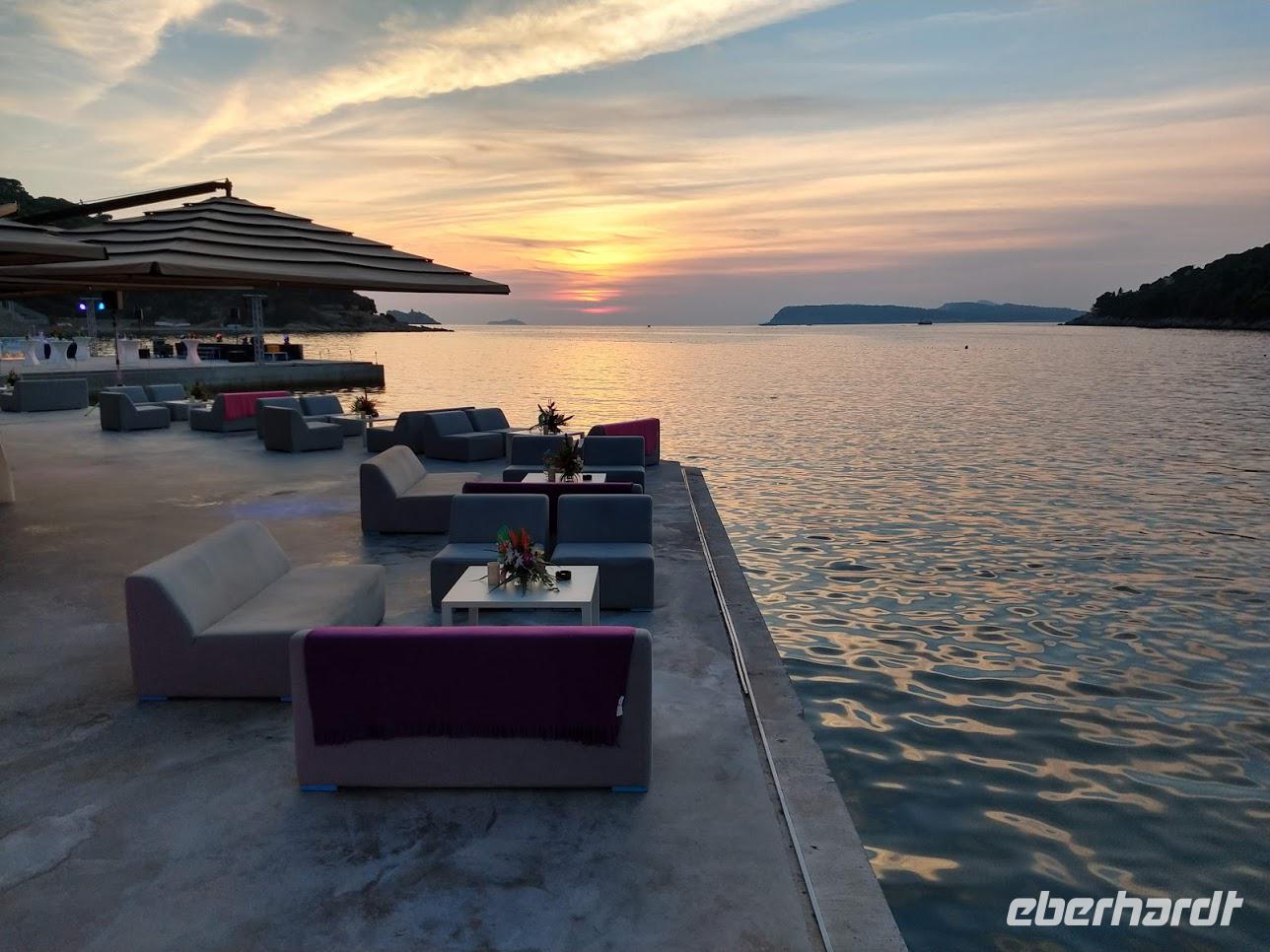 169 Dubrovnik, Abendstimmung am Hotel Vis