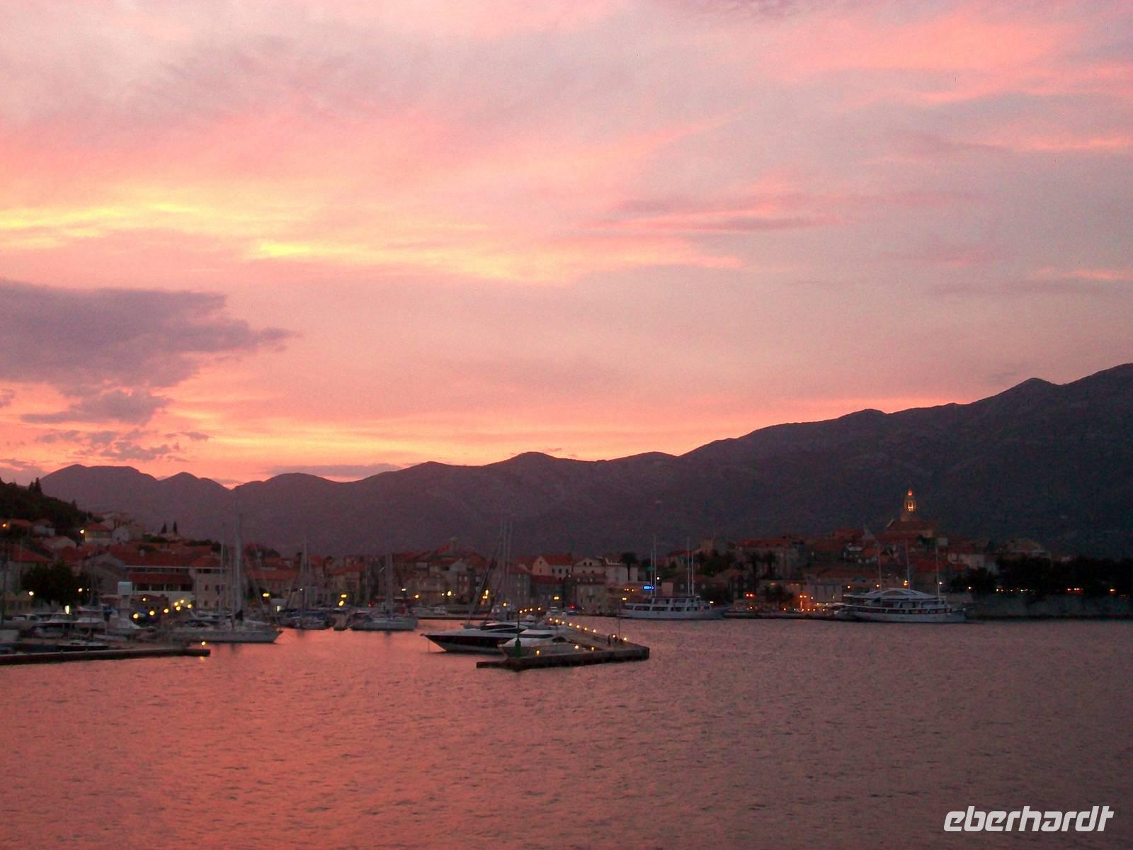 Abendstimmung in Korcula (Blick von unserem Hotel)