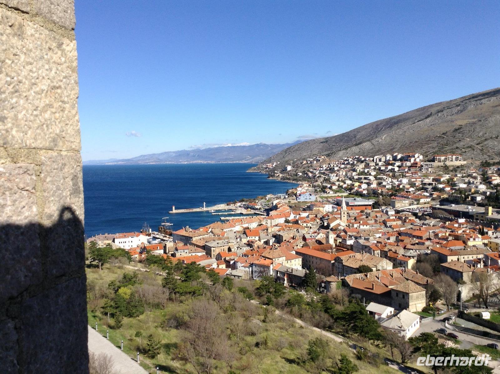 Blick von der Uskokenburg auf Senj