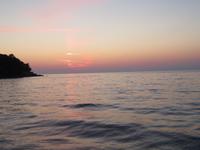 Sonnenuntergang am Hotel