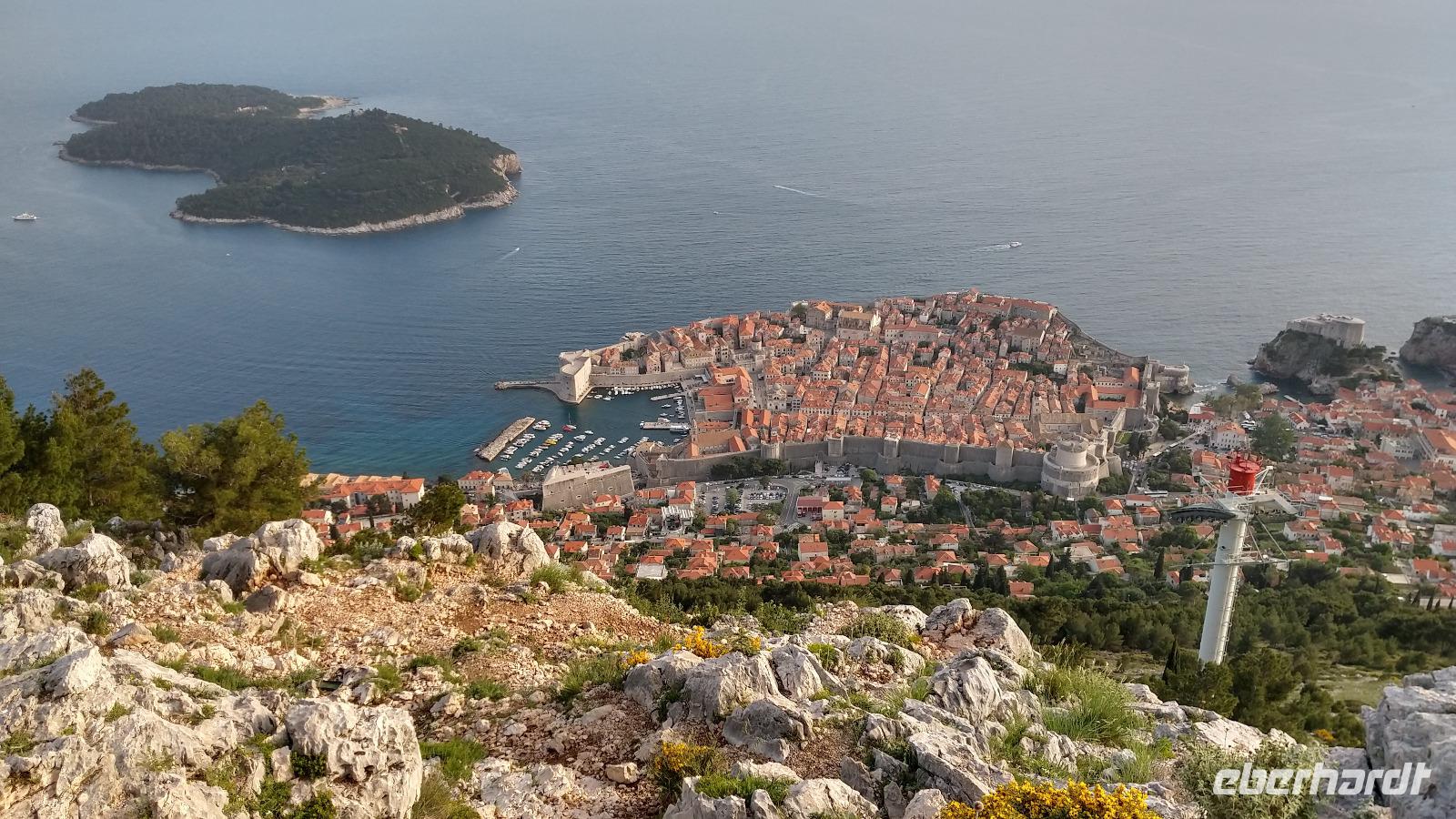 040 Dubrovnik, Altstadt vom Berg Srd mit Insel Lokrum
