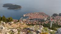040 Dubrovnik, Altstadt vom Berg Srd mit Insel Lokrum