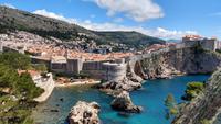 081 Dubrovnik, Blick vom Fort Lovrijenac auf die Altstadt