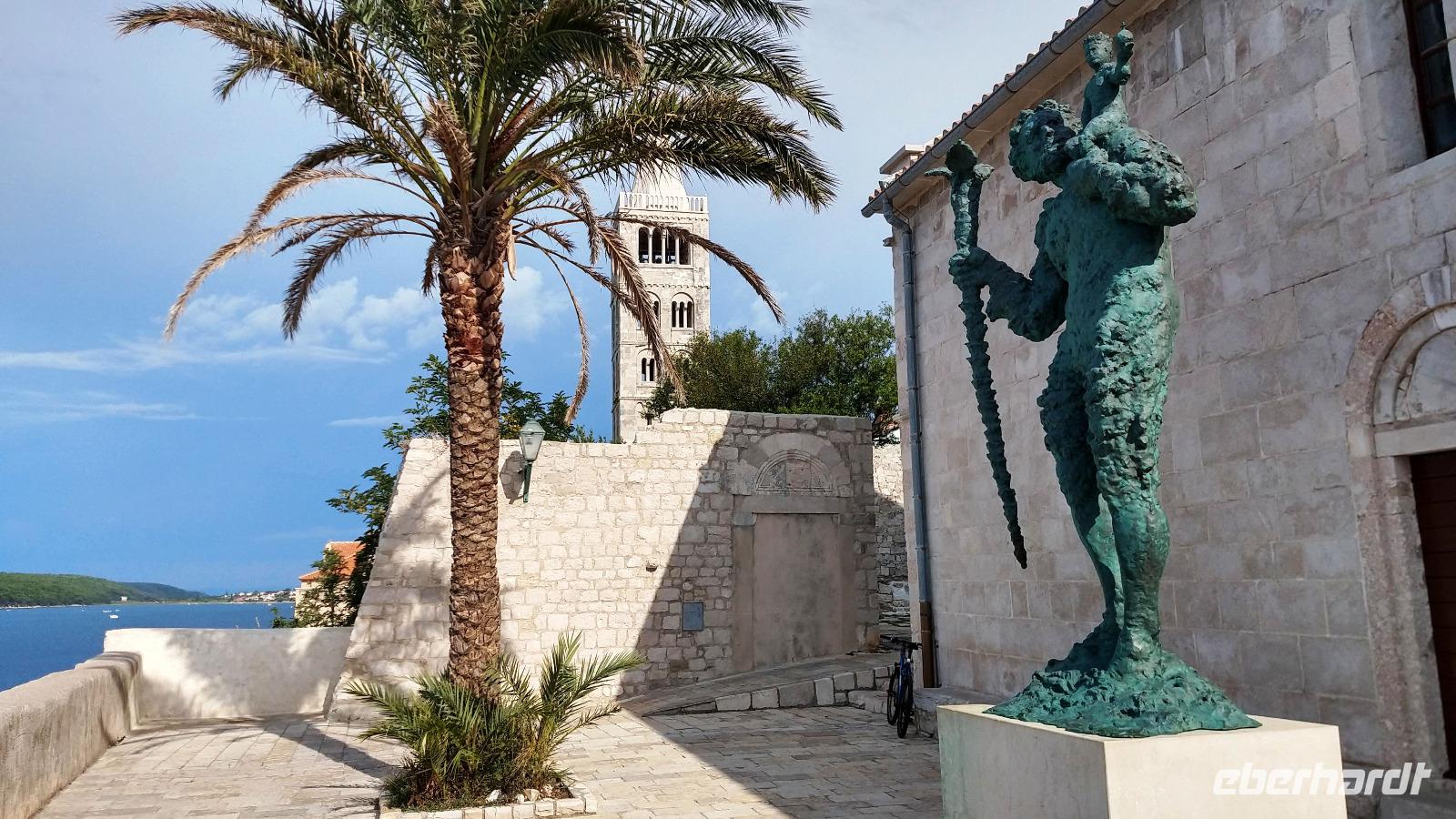 201 Rab, Kirche Mariä Himmelfahrt und Christopherus Denkmal