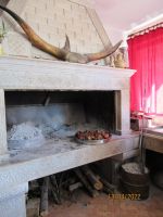 frisches Fleisch und Brot aus dem große Ofen