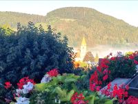 Der Nebel am Morgen in Semriach, Magische Kulisse vom Balkon des Hotels aus