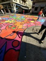 Bemaltes Trottoir in Zagreb