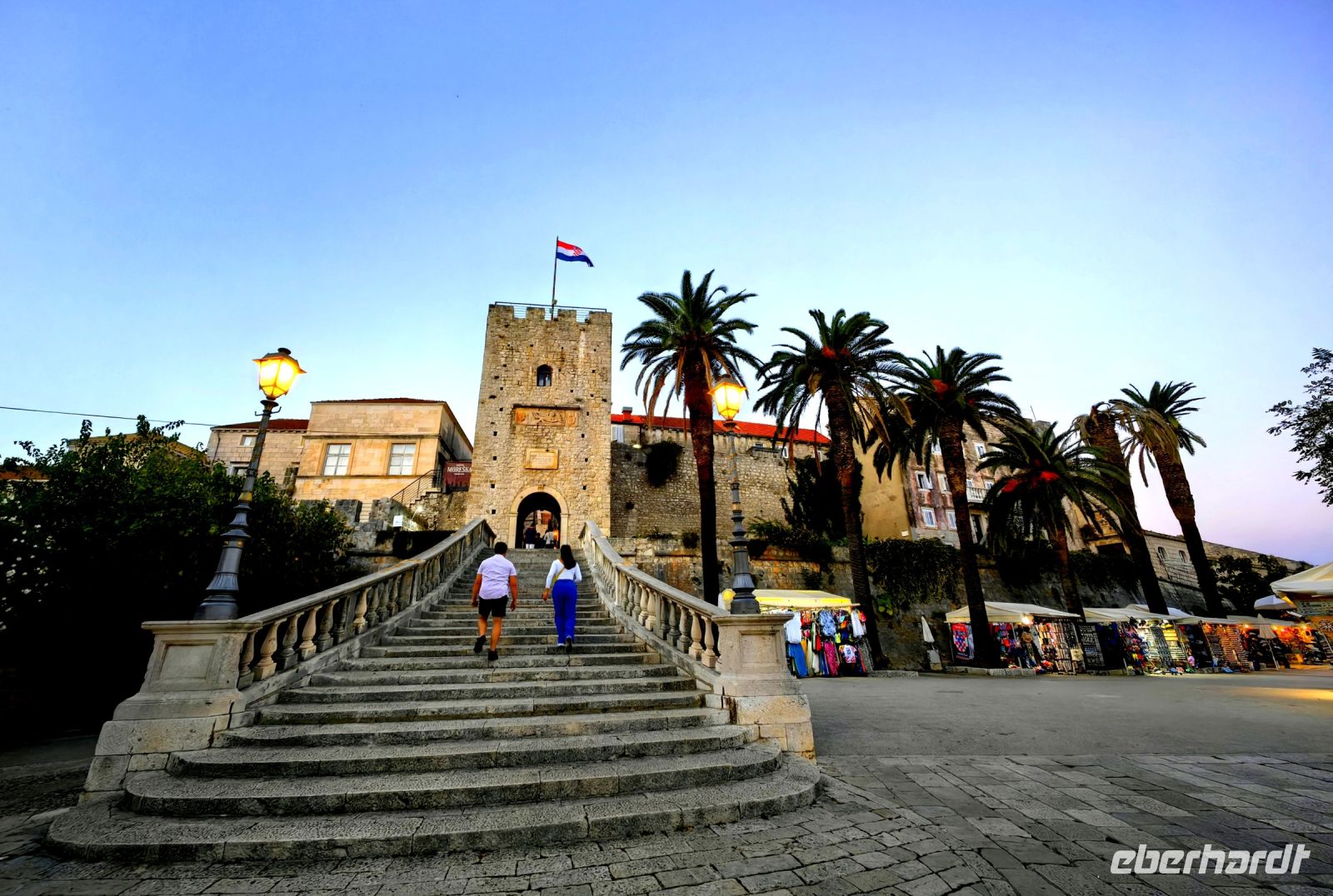 Stadttor Korcula am Abend