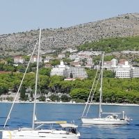 Unser Hotel bei Trogir von der Seeseite