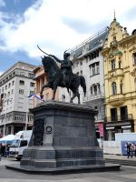 Auf dem Ban Jelacic Platz in Zagreb, Denkmal des kaisertreuen Volkshelden