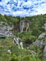 Blick auf den Großen Wasserfall im Nationalpark Plitvice