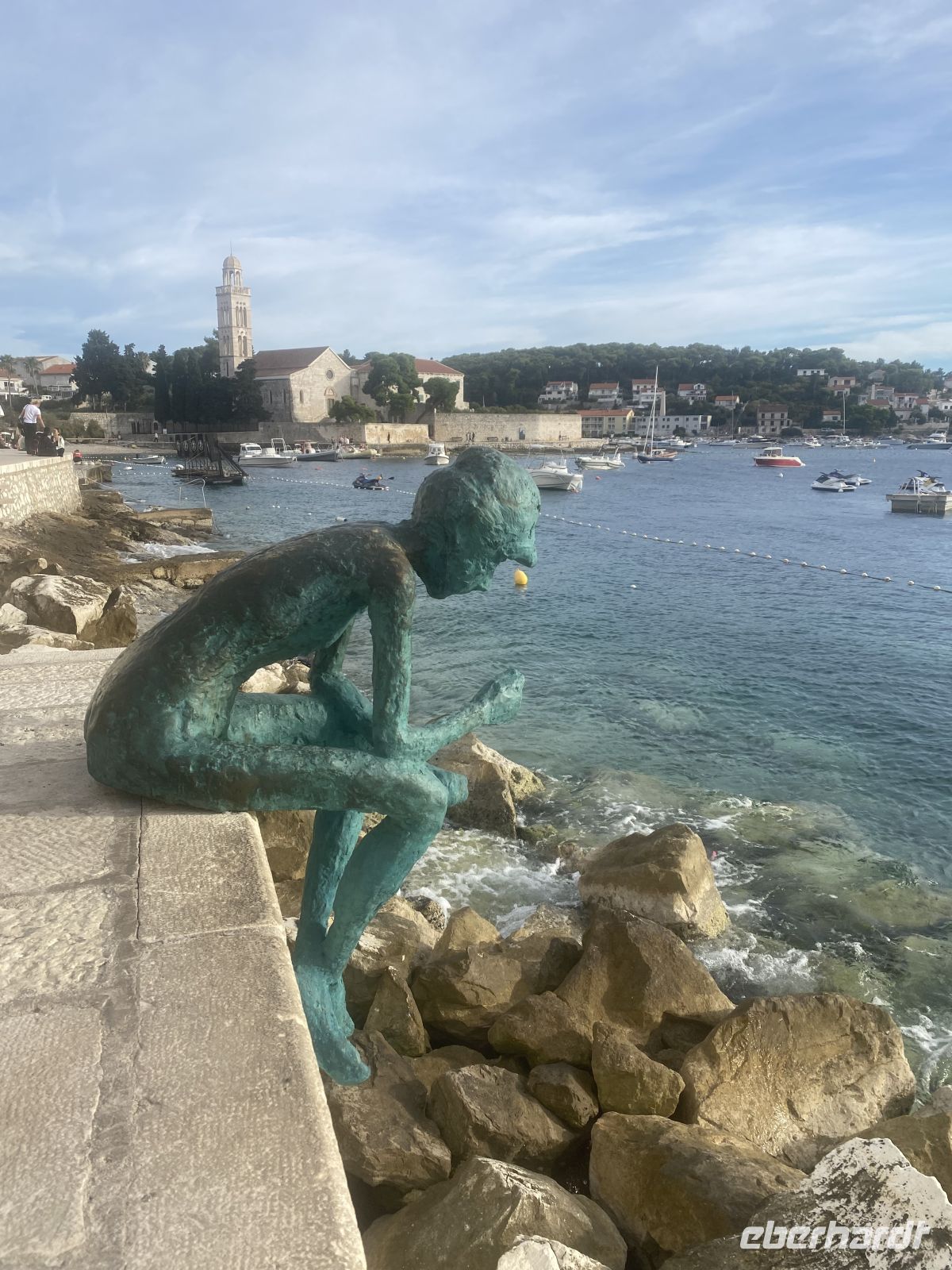 Statue Little Fisherman an der Promenade von Hvar