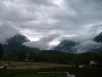 Blick aus dem Hotel in Bovec