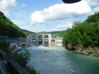 Staumauer im Soca Tal
