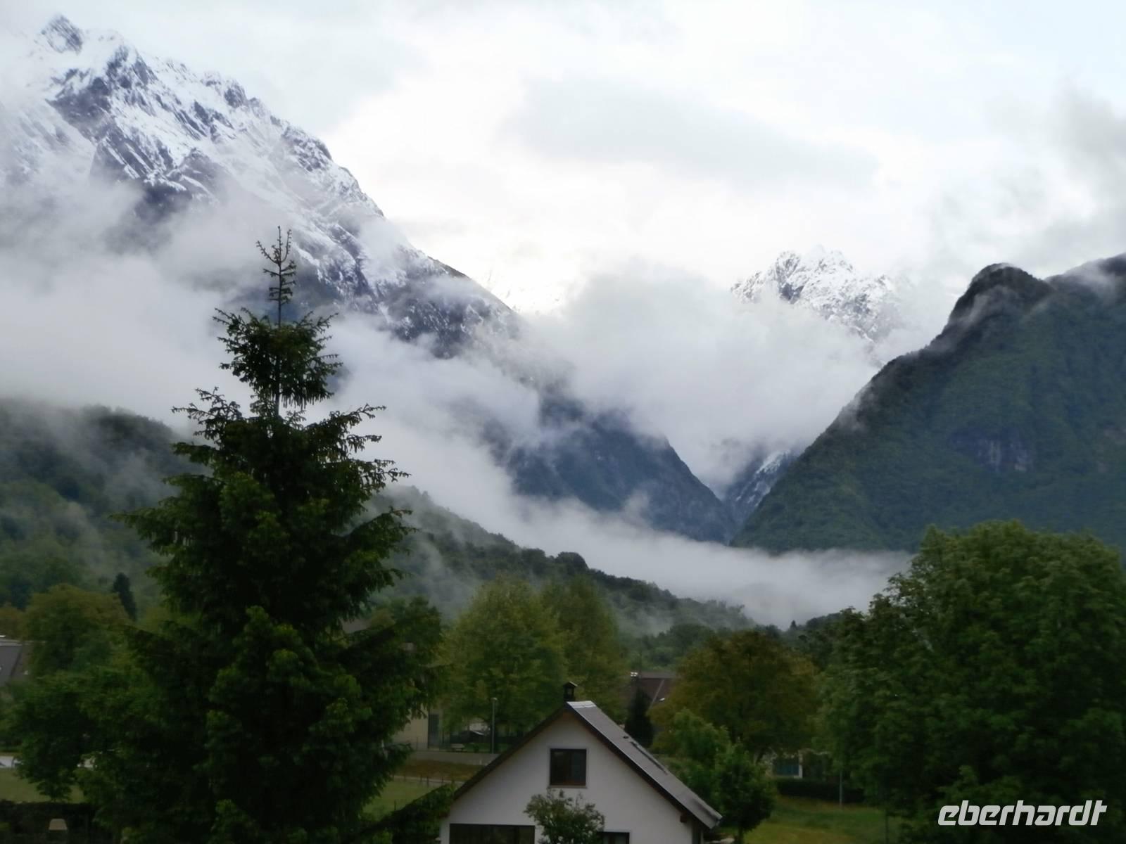 Blick in Bovec in den Triglav