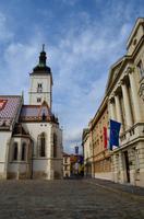 034 Zagreb, Markusplatz mit Marcuskirche und Parlament