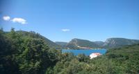 Blick vom Festland zurück auf die Halbinsel Peljesac