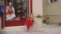 Hübsche Dekoration an einem Laden in Zagreb