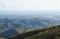 Blick von der Sierra de Escambray in Richtung karibische See (links ahnt man Trinidad)