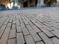 Holzpflaster am Plaza de Armas