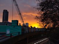 Das London Eye im Sonnenuntergang