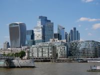 City of London: The Ghirkin ist mittlerweile fast verschwunden, the Walky Talky ist gut zu sehen 
