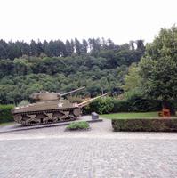 Überbleibsel der Ardennen Offensive auf dem Burgberg von Clervaux