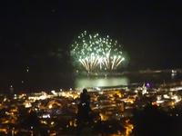 Blick von der Hotelterrasse auf das Feuerwerk anlässlich des Atlantikfestival