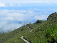 Die Strasse von Achada do Teixtera - unser Bus kommt