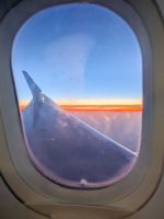 Sonnenuntergang im Flugzeug/Madeira