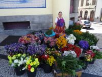 Funchal - Blumenverkäuferin vor der Markthalle