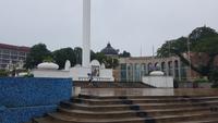 Malaysia, Kuala Lumpur, Unabhängigkeitsplatz bei Regen