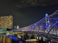 Singapur - Abendspaziergang (Helix Bridge)