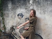 Georgetown, Street Art - Kinder auf dem Fahrrad