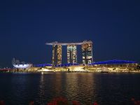 Singapur, Hotel Marina Bay Sands bei Nacht