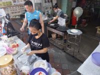 Herstellung von Reispapier, Georgetown, Penang, Malaysia