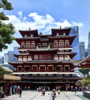 Der große buddhistische Tempel in Chinatown, Singapur