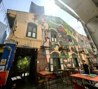 Little Arabia, Kampong Glam, viele Häuser sind bunt bemalt, allerdings sind Grafitti hier streng verboten