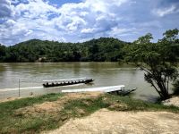 Mit diesen Langbooten gehts zu unserer Dschungellodge