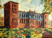 Kellies Castle in einstiger Schönheit auf einem Wandbild