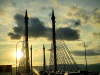 Brücke vor Penang im Sonnenuntergang