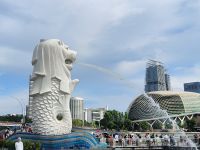 Singapur. Merlion und Esplanade