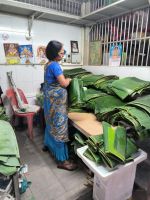 Singapur. Bananenblätter