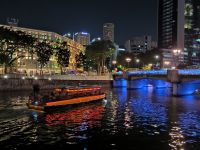 Singapur. Nachts am Fluss