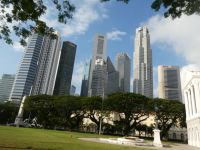 Moderne Skyline in Singapur 