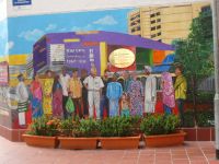 Wandbild in Singapur